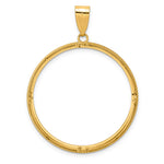 Load image into Gallery viewer, 14K Yellow Gold Beaded Old US Series 1 oz Panda Australian Nugget Kangaroo Koala Coin Bezel Holder Pendant Prong Fits 32 mm Coins
