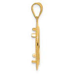 Charger l'image dans la galerie, 14K Yellow Gold Diamond Cut Scalloped 1/10 oz American Eagle Krugerrand Coin Bezel Holder Pendant Prong Fits 16.5 mm Coins
