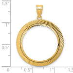 Lade das Bild in den Galerie-Viewer, 14K Yellow Gold Diamond Cut Scalloped 1/4 oz American Eagle Panda 2 Rand US $5 Jamestown Coin Bezel Holder Pendant Prong Fits 22 mm Coins
