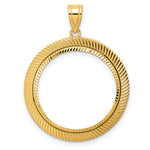 Lade das Bild in den Galerie-Viewer, 14K Yellow Gold Diamond Cut Scalloped 1/4 oz American Eagle Panda 2 Rand US $5 Jamestown Coin Bezel Holder Pendant Prong Fits 22 mm Coins
