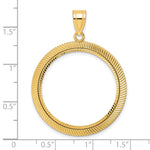 Kép betöltése a galériamegjelenítőbe: 14K Yellow Gold Diamond Cut Scalloped 1/2 oz American Eagle Panda US $10 Dollar Liberty Indian Coin Bezel Holder Pendant Prong Fits 27 mm Coins
