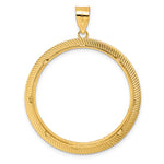 画像をギャラリービューアに読み込む, 14K Yellow Gold Diamond Cut Scalloped Old US Series 1 oz Panda Australian Nugget Kangaroo Koala Coin Bezel Holder Pendant Prong Fits 32 mm Coins

