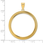 画像をギャラリービューアに読み込む, 14K Yellow Gold Diamond Cut Scalloped Old US Series 1 oz Panda Australian Nugget Kangaroo Koala Coin Bezel Holder Pendant Prong Fits 32 mm Coins
