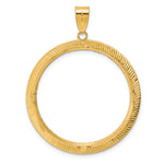 Lade das Bild in den Galerie-Viewer, 14K Yellow Gold Diamond Cut Scalloped 1 oz American Eagle Cat Krugerrand Coin Bezel Holder Pendant Prong Fits 32.7 mm Coins
