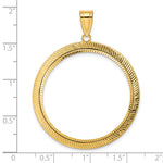 Lade das Bild in den Galerie-Viewer, 14K Yellow Gold Diamond Cut Scalloped 1 oz American Eagle Cat Krugerrand Coin Bezel Holder Pendant Prong Fits 32.7 mm Coins
