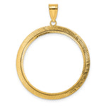 Lade das Bild in den Galerie-Viewer, 14K Yellow Gold Diamond Cut Scalloped 1 oz American Eagle Cat Krugerrand Coin Bezel Holder Pendant Prong Fits 32.7 mm Coins
