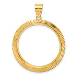Kép betöltése a galériamegjelenítőbe: 14K Yellow Gold Textured Scalloped 1/2 oz American Eagle Panda US $10 Dollar Liberty Indian Coin Bezel Holder Pendant Prong Fits 27 mm Coins
