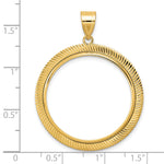 Kép betöltése a galériamegjelenítőbe: 14K Yellow Gold Textured Scalloped 1/2 oz American Eagle Panda US $10 Dollar Liberty Indian Coin Bezel Holder Pendant Prong Fits 27 mm Coins
