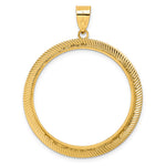 Load image into Gallery viewer, 14K Yellow Gold Textured Scalloped Old US Series 1 oz Panda Australian Nugget Kangaroo Koala Coin Bezel Holder Pendant Prong Fits 32 mm Coins

