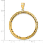 Load image into Gallery viewer, 14K Yellow Gold Textured Scalloped Old US Series 1 oz Panda Australian Nugget Kangaroo Koala Coin Bezel Holder Pendant Prong Fits 32 mm Coins
