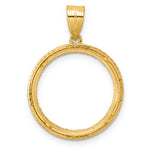 Charger l'image dans la galerie, 14K Yellow Gold Diamond Cut Squares US Dime 1/10 oz Panda Cat Coin Bezel Holder Pendant Prong Fits 18 mm Coins
