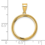 Charger l'image dans la galerie, 14K Yellow Gold Diamond Cut Squares US Dime 1/10 oz Panda Cat Coin Bezel Holder Pendant Prong Fits 18 mm Coins

