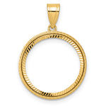 Charger l'image dans la galerie, 14K Yellow Gold Diamond Cut Squares US Dime 1/10 oz Panda Cat Coin Bezel Holder Pendant Prong Fits 18 mm Coins
