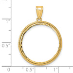 Kép betöltése a galériamegjelenítőbe: 14K Yellow Gold Diamond Cut Squares 1/4 oz American Eagle Panda 2 Rand US $5 Jamestown Coin Bezel Holder Pendant Prong Fits 22 mm Coins
