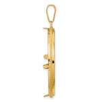Load image into Gallery viewer, 14K Yellow Gold Diamond Cut Squares 1 oz American Eagle Cat Krugerrand Coin Bezel Holder Pendant Prong Fits 32.7 mm Coins
