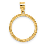 Charger l'image dans la galerie, 14K Yellow Gold Squares US Dime 1/10 oz Panda Cat Coin Bezel Holder Pendant Prong Fits 18 mm Coins
