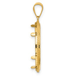Charger l'image dans la galerie, 14K Yellow Gold Squares 1/4 oz American Eagle Panda 2 Rand US $5 Jamestown Coin Bezel Holder Pendant Prong Fits 22 mm Coins
