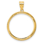 Charger l'image dans la galerie, 14K Yellow Gold Squares 1/4 oz American Eagle Panda 2 Rand US $5 Jamestown Coin Bezel Holder Pendant Prong Fits 22 mm Coins
