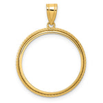 Charger l'image dans la galerie, 14K Yellow Gold Squares 1/4 oz American Eagle Panda 2 Rand US $5 Jamestown Coin Bezel Holder Pendant Prong Fits 22 mm Coins

