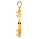 Indlæs billede til gallerivisning 14K Yellow Gold Squares 1 oz American Eagle Cat Krugerrand Coin Bezel Holder Pendant Prong Fits 32.7 mm Coins
