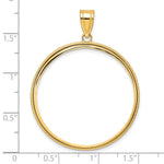 Indlæs billede til gallerivisning 14K Yellow Gold Squares 1 oz American Eagle Cat Krugerrand Coin Bezel Holder Pendant Prong Fits 32.7 mm Coins

