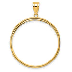 Indlæs billede til gallerivisning 14K Yellow Gold Squares 1 oz American Eagle Cat Krugerrand Coin Bezel Holder Pendant Prong Fits 32.7 mm Coins
