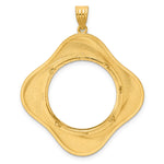 Kép betöltése a galériamegjelenítőbe: 14K Yellow Gold Diamond Cut Riptide Diagonal Riptide 1/4 oz American Eagle Panda 2 Rand US $5 Jamestown Coin Bezel Holder Pendant Prong Fits 22 mm Coins
