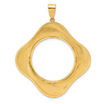 Kép betöltése a galériamegjelenítőbe: 14K Yellow Gold Diamond Cut Riptide Diagonal Riptide 1/2 oz American Eagle Panda US $10 Dollar Liberty Indian Coin Bezel Holder Pendant Prong Fits 27 mm Coins
