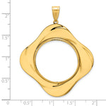 Kép betöltése a galériamegjelenítőbe: 14K Yellow Gold Diamond Cut Riptide Diagonal Riptide 1/2 oz American Eagle Panda US $10 Dollar Liberty Indian Coin Bezel Holder Pendant Prong Fits 27 mm Coins
