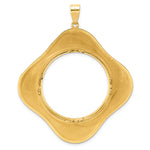 Kép betöltése a galériamegjelenítőbe: 14K Yellow Gold Diamond Cut Riptide Diagonal Riptide Old US Series 1 oz Panda Australian Nugget Kangaroo Koala Coin Bezel Holder Pendant Prong Fits 32 mm Coins
