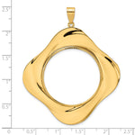Kép betöltése a galériamegjelenítőbe: 14K Yellow Gold Diamond Cut Riptide Diagonal Riptide Old US Series 1 oz Panda Australian Nugget Kangaroo Koala Coin Bezel Holder Pendant Prong Fits 32 mm Coins
