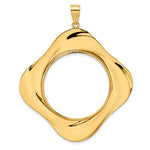 Kép betöltése a galériamegjelenítőbe: 14K Yellow Gold Diamond Cut Riptide Diagonal Riptide Old US Series 1 oz Panda Australian Nugget Kangaroo Koala Coin Bezel Holder Pendant Prong Fits 32 mm Coins
