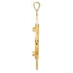 Kép betöltése a galériamegjelenítőbe: 14K Yellow Gold Diamond Cut Riptide Diagonal Riptide 1 oz American Eagle Cat Krugerrand Coin Bezel Holder Pendant Prong Fits 32.7 mm Coins
