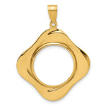 Kép betöltése a galériamegjelenítőbe: 14K Yellow Gold Riptide Diagonal Riptide 1/10 oz American Eagle Krugerrand Coin Bezel Holder Pendant Prong Fits 16.5 mm Coins
