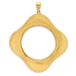 Charger l'image dans la galerie, 14K Yellow Gold 1 oz American Eagle Cat Krugerrand Diagonal Riptide Prong Coin Bezel Holder Pendant Fits 32.7 mm Coins

