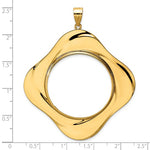 Charger l'image dans la galerie, 14K Yellow Gold 1 oz American Eagle Cat Krugerrand Diagonal Riptide Prong Coin Bezel Holder Pendant Fits 32.7 mm Coins
