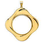 Charger l'image dans la galerie, 14K Yellow Gold 1 oz American Eagle Cat Krugerrand Diagonal Riptide Prong Coin Bezel Holder Pendant Fits 32.7 mm Coins
