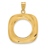 Load image into Gallery viewer, 14K Yellow Gold Riptide 1/10 oz American Eagle Krugerrand Coin Bezel Holder Pendant Prong Fits 16.5 mm Coins
