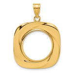Load image into Gallery viewer, 14K Yellow Gold Riptide 1/10 oz American Eagle Krugerrand Coin Bezel Holder Pendant Prong Fits 16.5 mm Coins
