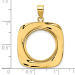 Load image into Gallery viewer, 14K Yellow Gold Riptide US Dime 1/10 oz Panda Cat Coin Bezel Holder Pendant Prong Fits 18 mm Coins
