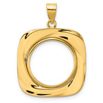 Load image into Gallery viewer, 14K Yellow Gold Riptide US Dime 1/10 oz Panda Cat Coin Bezel Holder Pendant Prong Fits 18 mm Coins

