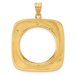 Load image into Gallery viewer, 14K Yellow Gold Riptide 1/4 oz American Eagle Panda 2 Rand US $5 Jamestown Coin Bezel Holder Pendant Prong Fits 22 mm Coins
