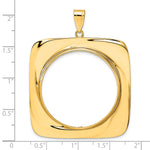 Load image into Gallery viewer, 14K Yellow Gold Riptide 1 oz American Eagle Cat Krugerrand Coin Bezel Holder Pendant Prong Fits 32.7 mm Coins
