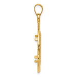 Load image into Gallery viewer, 14K Yellow Gold Diamond Cut Ships Anchor 1/10 oz American Eagle Krugerrand Coin Bezel Holder Pendant Prong Fits 16.5 mm Coins
