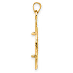 將圖片載入圖庫檢視器 14K Yellow Gold Diamond Cut Ships Anchor US Dime 1/10 oz Panda Cat Coin Bezel Holder Pendant Prong Fits 18 mm Coins
