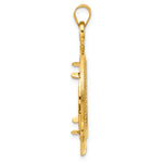 Lade das Bild in den Galerie-Viewer, 14K Yellow Gold Diamond Cut Ships Anchor 1/4 oz American Eagle Panda 2 Rand US $5 Jamestown Coin Bezel Holder Pendant Prong Fits 22 mm Coins
