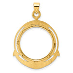 Lade das Bild in den Galerie-Viewer, 14K Yellow Gold Diamond Cut Ships Anchor 1/4 oz American Eagle Panda 2 Rand US $5 Jamestown Coin Bezel Holder Pendant Prong Fits 22 mm Coins
