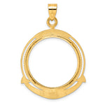 画像をギャラリービューアに読み込む, 14K Yellow Gold Diamond Cut Ships Anchor 1/2 oz American Eagle Panda US $10 Dollar Liberty Indian Coin Bezel Holder Pendant Prong Fits 27 mm Coins
