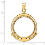 画像をギャラリービューアに読み込む, 14K Yellow Gold Diamond Cut Ships Anchor 1/2 oz American Eagle Panda US $10 Dollar Liberty Indian Coin Bezel Holder Pendant Prong Fits 27 mm Coins
