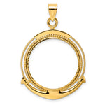 画像をギャラリービューアに読み込む, 14K Yellow Gold Diamond Cut Ships Anchor 1/2 oz American Eagle Panda US $10 Dollar Liberty Indian Coin Bezel Holder Pendant Prong Fits 27 mm Coins
